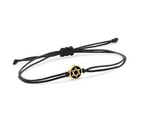 Pulsera de cuentas de acero inoxidable con una estrella de David, pulsera de cadena de cabalá de cuerda roja, Piedra