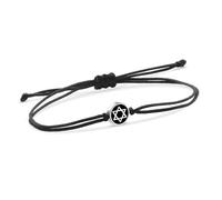 Pulsera de cuentas de acero inoxidable con una estrella de David, pulsera de cadena de cabalá de cuerda roja, Piedra