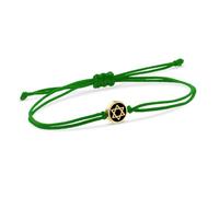 Pulsera de cuentas de acero inoxidable con una estrella de David, pulsera de cadena de cabalá de cuerda roja, Piedra
