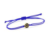 Pulsera de cuentas de acero inoxidable con una estrella de David, pulsera de cadena de cabalá de cuerda roja, Piedra