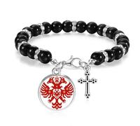 Pulsera de cuentas de águila con emblema nacional de Rusia