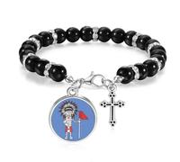 Pulsera de cuentas de bandera roja de fútbol peruano para hombres y mujeres