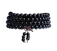 Pulsera de Cuentas de Buda de sándalo Negro, Pulsera de ébano 108, Pulsera de Cuentas de Mala Budista de Madera, Collar para oración, 10mm