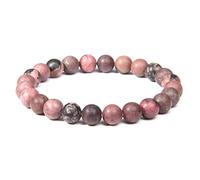 Pulsera De Cuentas De Chakra De 8mm, Pulsera De Yoga Para Mujer, Ágata De Piedra Natural, Malaquita, Lapislázuli, Regalo De Joyería,rodonita,17cm