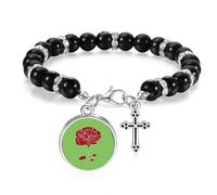 Pulsera de cuentas de clavel rojo con flores para el día de la madre, joyería bohemia para hombres y mujeres