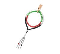 Pulsera de cuentas de cristal vibrante, ligera, cómoda, con borlas, para eventos religiosos, uso diario, pulsera de Ramadán, hecha a mano, One Size, como se describe