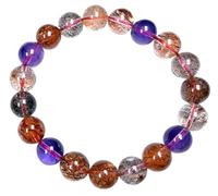Pulsera de cuentas de cuarzo Super Seven con cristales, pulseras elásticas