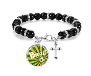 Pulsera de cuentas de fútbol amarillo y verde Brasil Cultura de Brasil Boho Jewelry