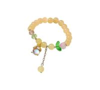 Pulsera de cuentas de jade chino 2024 para mujer, para su esposa, abuelo, madre, padre, uso diario, reloj de cuero para hombre, talla única, Resina, No es una piedra preciosa