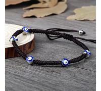 Pulsera de cuentas de la suerte para mujeres y hombres, cuerda trenzada de varios colores, tamaño ajustable, pulseras de yoga, regalo para parejas, café 2
