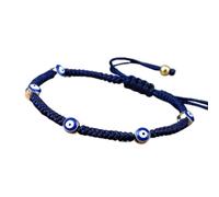 Pulsera de cuentas de la suerte para mujeres y hombres, cuerda trenzada de varios colores, tamaño ajustable, pulseras de yoga, regalo para parejas, azul marino 1