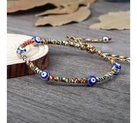 Pulsera de cuentas de la suerte para mujeres y hombres, cuerda trenzada de varios colores, tamaño ajustable, pulseras de yoga, regalo de pareja, colorido 2