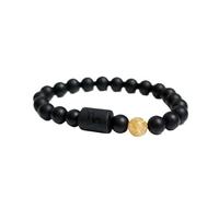 Pulsera De Cuentas De Las 12 Constelaciones Del Zodiaco - Pulsera Elástica De Cuentas De 8Mm Con Piedra Natural Negra Esmerilada Para Hombres Mujeres Y Parejas Regalo De Cumpleaños Para Capricornio