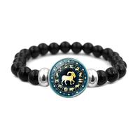 Pulsera De Cuentas De Las Doce Constelaciones Para Parejas, Pulsera Del Zodiaco De 8 Mm Con Piedra Natural Que Brilla En La Oscuridad, Para Mujeres Y Hombres, Regalo De Joyería Luminosa, Capricornio