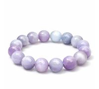 Pulsera de cuentas de lavanda para mujer, pulsera elástica de cuentas redondas de color morado pastel, pulsera elástica pulida, elegante joyería de regalo para uso diario, One Size, Madera de agar