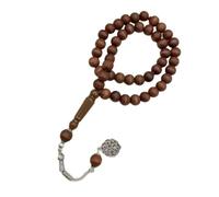 Pulsera de cuentas de madera, cuentas de rosario y colgantes de flecos, para oración, meditaciones, cuentas de rosario elegantes de grano de madera