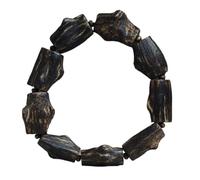 Pulsera de Cuentas de Madera de agar Antigua de Brunei de hundimiento instantáneo, RARA, de Grado de coleccionista, con Nudos y Cicatrices, Pulsera de Forma Libre Extremadamente RARA