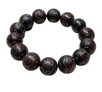 Pulsera de Cuentas de Madera Vieja Que se Hunde en Madera de agar Blanca con diseño de Nube auspiciosa con Incrustaciones de Oro, 16 mm, Aroma Dulce y refrescante como la Miel