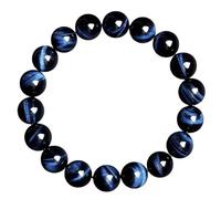 Pulsera de cuentas de ojo de tigre azul, pulsera elástica de cristal natural para hombres y mujeres, joyería curativa única para Navidad, día de San Valentín y más, 16mm, Piedra, Sin piedra preciosa