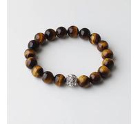 Pulsera de cuentas de piedra de ojo de tigre amarillo de 10mm para hombres, pulseras hechas a mano, pulseras de dijes de piedra Natural ensartadas, joyería de Buda, como imagen