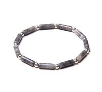 Pulsera de cuentas de piedra natural, con cuentas redondas, joyería de ojo de halcón, 21 cm