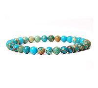 Pulsera De Cuentas De Piedra Natural De 6mm, Pulsera Elástica Con Cuentas De Lapislázuli De Ojo De Tigre Azul Para Hombres Y Mujeres, Joyería De Yoga,Piedra Imperial,19CM