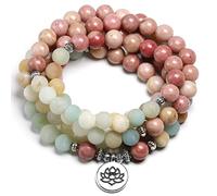 Pulsera de cuentas de piedra natural de 8 mm para mujer, pulseras de cuentas de yoga, sobre el encanto