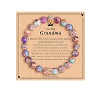 Pulsera de cuentas de piedra natural para mujer, pulsera de regalo para mamá, buena amiga, hermana, profesora, piedra rodolita, collar largo para mujer, talla única, Vidrio, No es una piedra preciosa