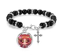 Pulsera de cuentas de punto ondulado de loto y ardilla, joyería bohemia para hombres y mujeres