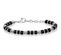 Pulsera de cuentas de rueda de piedra natural de 4 mm para hombre, acero inoxidable, joyería de cristal geométrico, regalo para recuerdo de viaje (múltiples piedras), talla única
