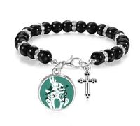 Pulsera de cuentas del zodiaco chino con diseño de oveja, para hombres y mujeres