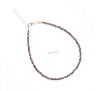 Pulsera de cuentas facetadas de cuarzo ahumado AAA natural de 2 a 2,5 mm, cadena ajustable, gancho de plata, para niñas y mujeres
