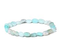 Pulsera de cuentas irregulares con grava curativa, cristal y piedra natural, elástica, for mujeres hombres(21cm,F)