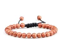 Pulsera de cuentas naturales de 6 mm, piedra de arena, energía, encanto de yoga, pulseras y brazaletes para parejas, joyería para mujeres, hombres, regalos hechos a mano-Ajustable3_CHINA