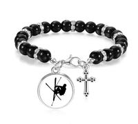 Pulsera de cuentas para deportes y educación física, diseño de jugador de esquí