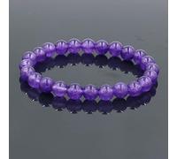 Pulsera De Cuentas Para Hombres Y Mujeres, Ojo De Tigre Natural, Cuarzo Rosa, Lapislázuli, Pulsera De Piedra Lunar, Chakra Energy, Pulsera De Yoga, Joyería,Cristal Morado,22cm