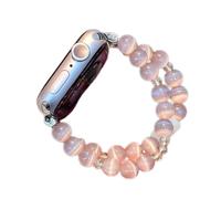 Pulsera de cuentas para mujer compatible con Apple Watch Band de 38 mm, 40 mm, 41 mm, 42 mm, 44 mm, 45 mm, 46 mm, 49 mm, correa elástica hecha a mano para iWatch Series 10/9/8/7/6/5/4/3/2/1/SE/Ultra
