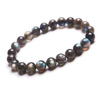 Pulsera de Cuentas Redondas de Cristal de labradorita Natural de 8 mm AAA