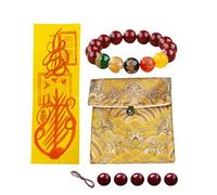 Pulsera de cuentas rojas de cinabrio Feng Shui, pulsera de la suerte para mujeres y hombres, cuentas de piedra para protección de la riqueza, buena fortuna y éxito, regalo premium para atraer