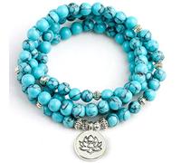 Pulsera de cuerda de yoga para hombre, abalorio de loto