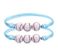 Pulsera de cuerda náutica para mujer, pulseras de la amistad con perlas de softbol amarillas, pulsera de perlas ajustable, regalo para niñas, adolescentes, deportes, fiesta de cumpleaños, reloj