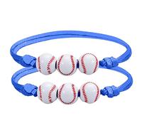 Pulsera de cuerda náutica para mujer, pulseras de la amistad con perlas de softbol amarillas, pulsera de perlas ajustable, regalo para niñas, adolescentes, deportes, fiesta de cumpleaños, reloj