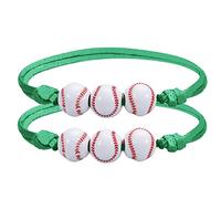Pulsera de cuerda náutica para mujer, pulseras de la amistad con perlas de softbol amarillas, pulsera de perlas ajustable, regalo para niñas, adolescentes, deportes, fiesta de cumpleaños, reloj