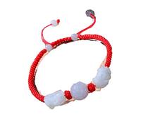 Pulsera de Cuerda roja con Cuentas de tránsito de Jade Road Lutong Natural, Tobillera para Hombres y Mujeres, Parejas, guardián de la Suerte y el Mal