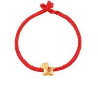 Pulsera de cuerda roja con dije de caballo dorado, hecha a mano, joyería trenzada de la suerte para el año del zodiaco chino, talismán de la fortuna de moda para mujeres y hombres, talla única, Acero
