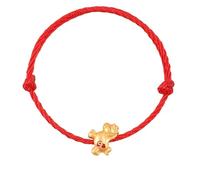 Pulsera de cuerda roja con dije de caballo dorado, hecha a mano, joyería trenzada de la suerte para el año del zodiaco chino, talismán de la fortuna de moda para mujeres y hombres, talla única, Acero