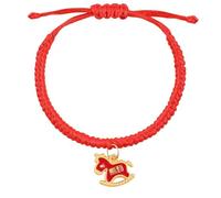 Pulsera de cuerda roja con dije de caballo, pulsera de cuerda roja de la suerte del Año Nuevo chino 2026 para mujeres y niñas, símbolo de buena fortuna y prosperidad, talla única, Acero aleado, No es