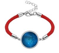 Pulsera de cuerda roja de la suerte con constelación del zodiaco Leo de la noche estrellada hecha a mano