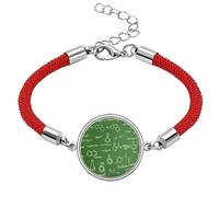 Pulsera de cuerda roja de la suerte con estructura de atoc molecular orgánica, hecha a mano