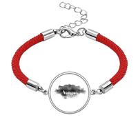 Pulsera de cuerda roja de la suerte de Viena, Austria, con diseño de ciudad de tinta, hecha a mano